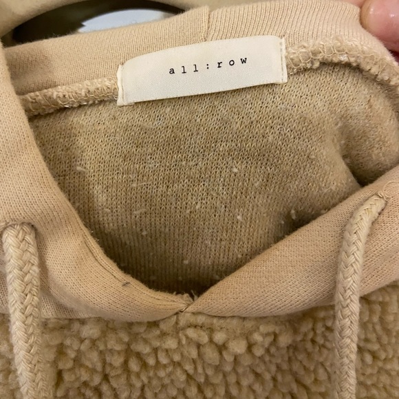 Shearling Tan / Cream Sweatshirt with Hood - Picture 3 of 3